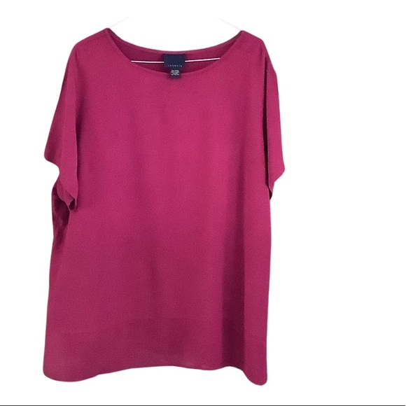 Venezia Women's Size 26/28 Round Neck Top Cranberry - Picture 7 of 7